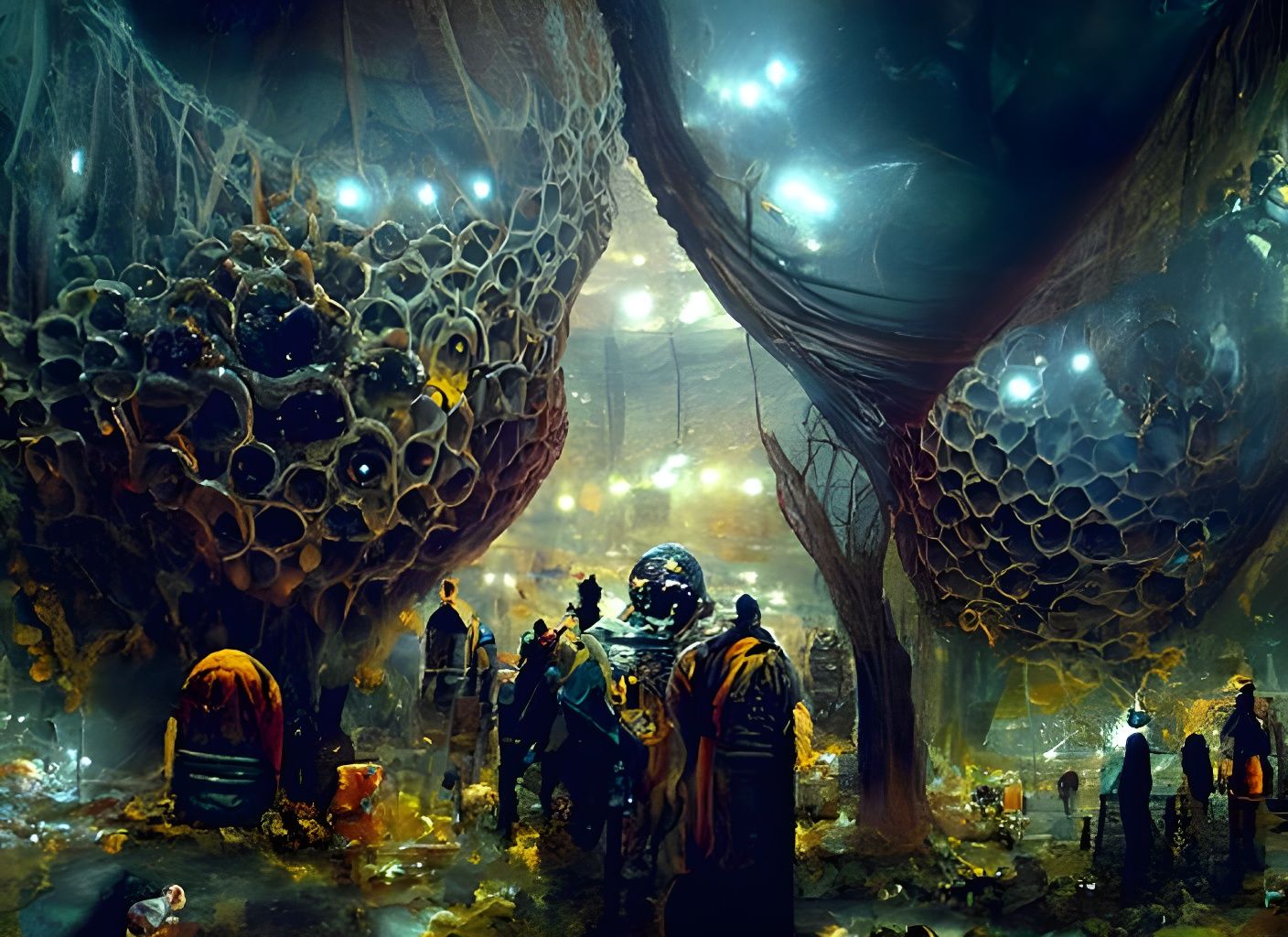 inside of a hive