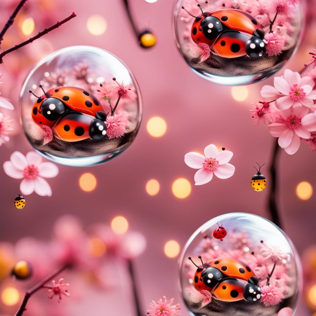 Ladybugs with Sakura