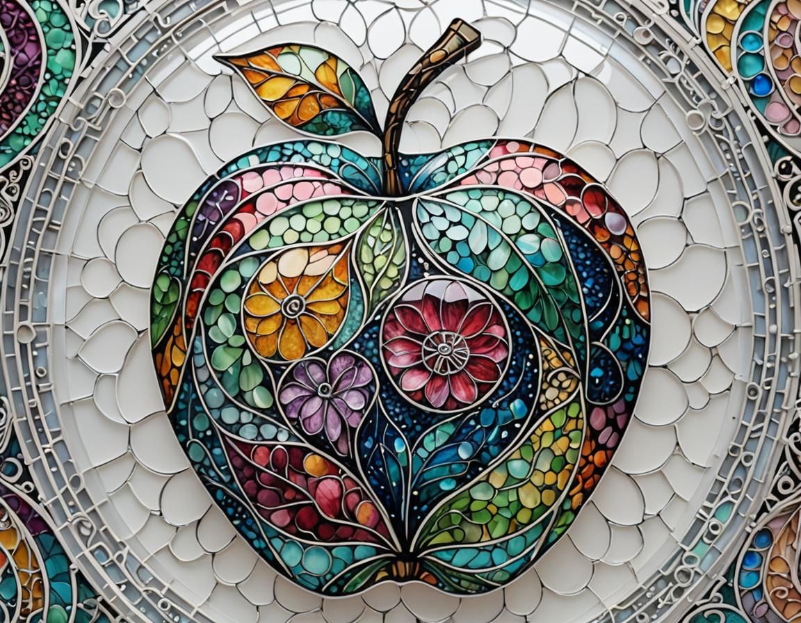 Stained Glass Apple  by @Pisces Rising