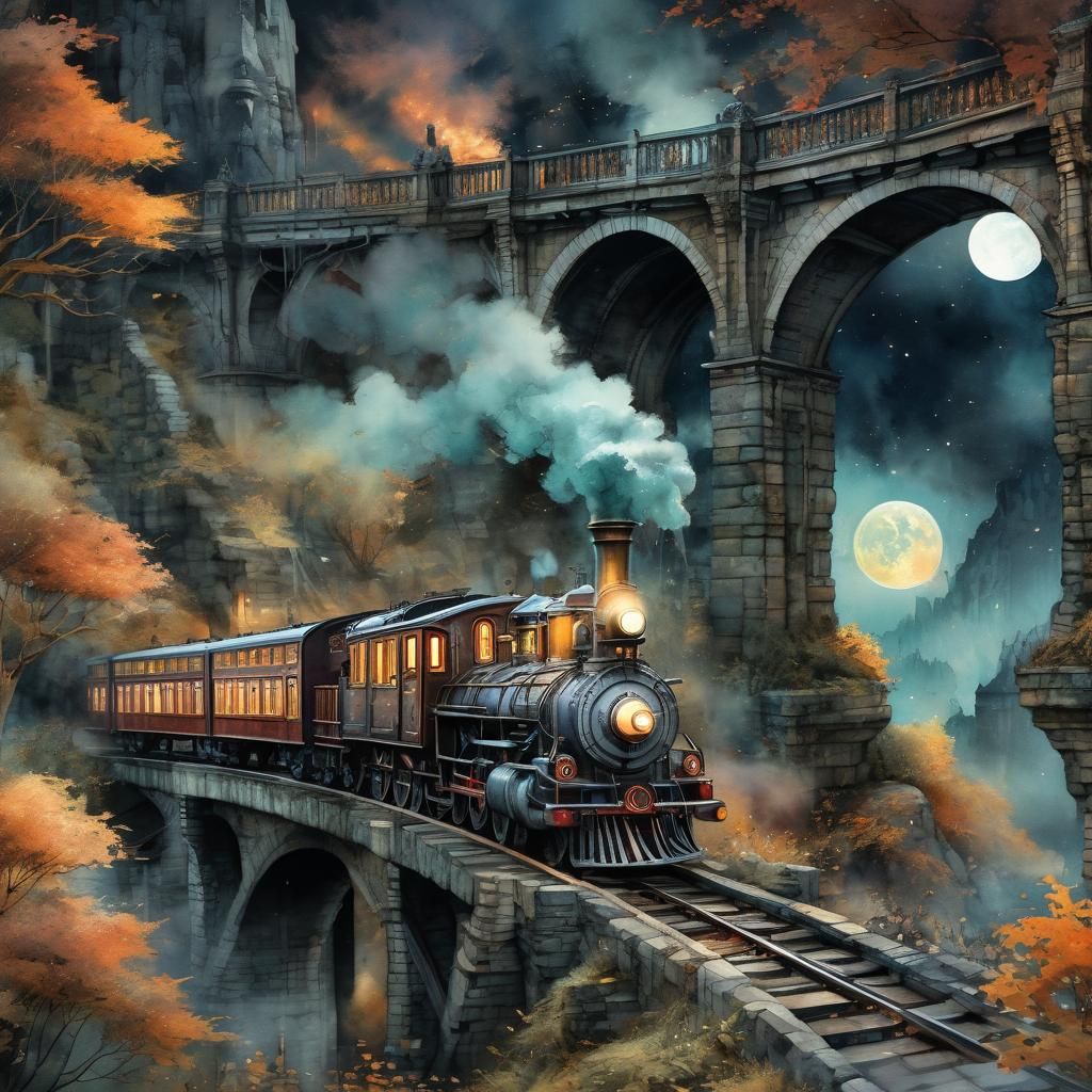 Steaming train  by @Vochomurka