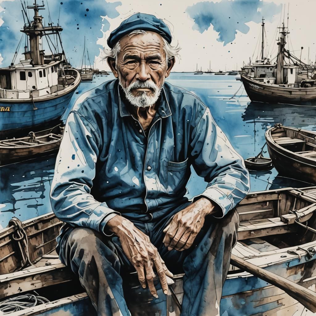 Old fisherman   by @Ria