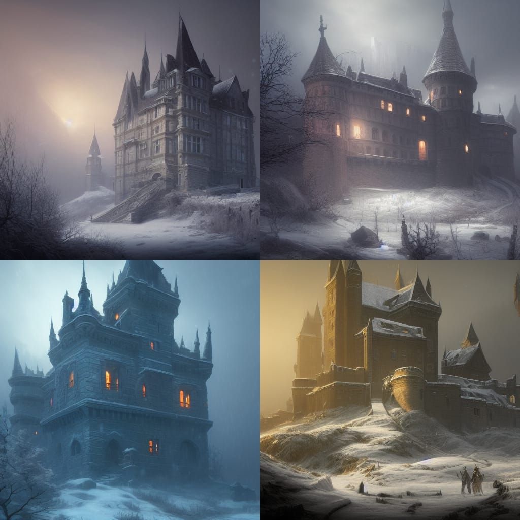 A abandoned castle in the winter a masterpiece, 8k resolutio...