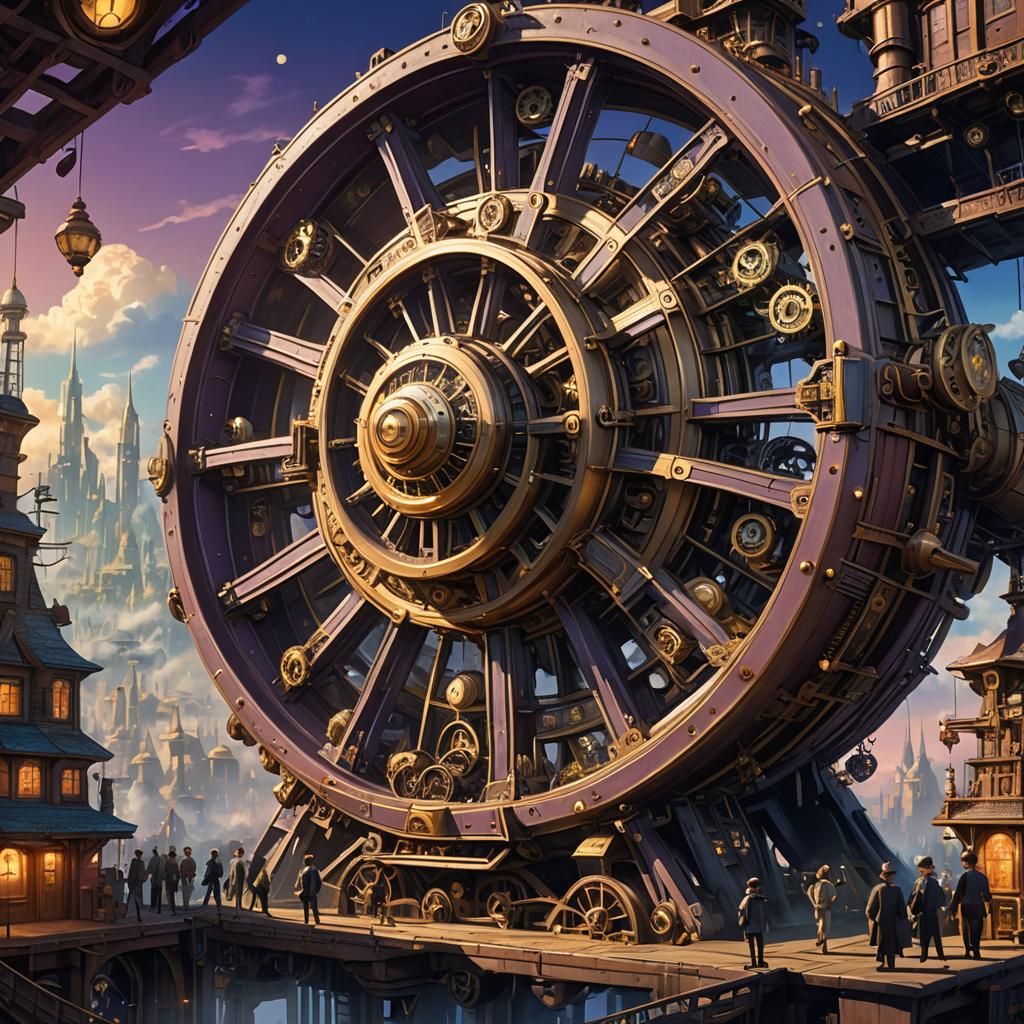 Steampunk Metropolis on Wheels: Fantasy Concept Art