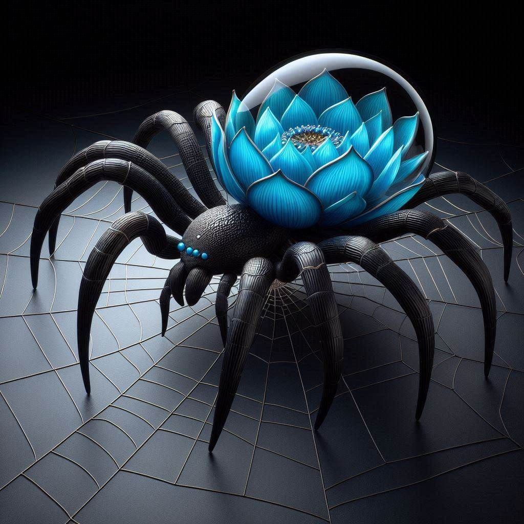 Blue lotus spider
