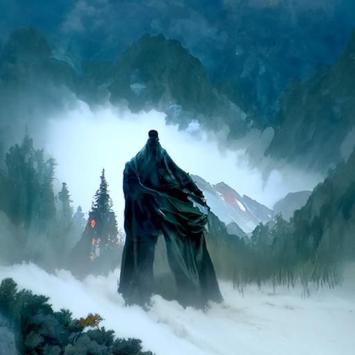 Beautiful misty mountain landscape