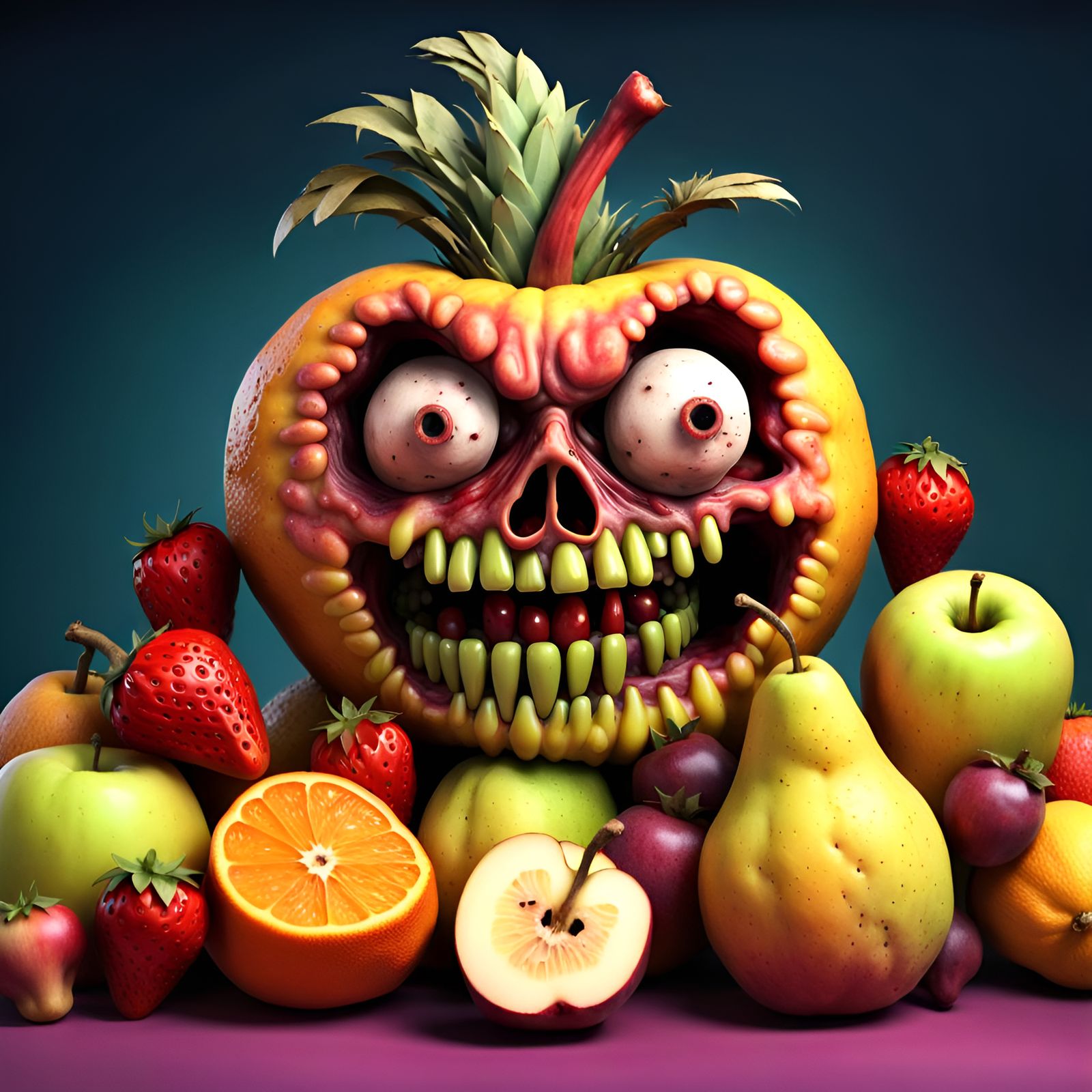 Zombie fruits  by @Persian Digital Art