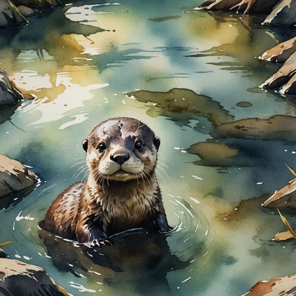 Otter  by @Kitty