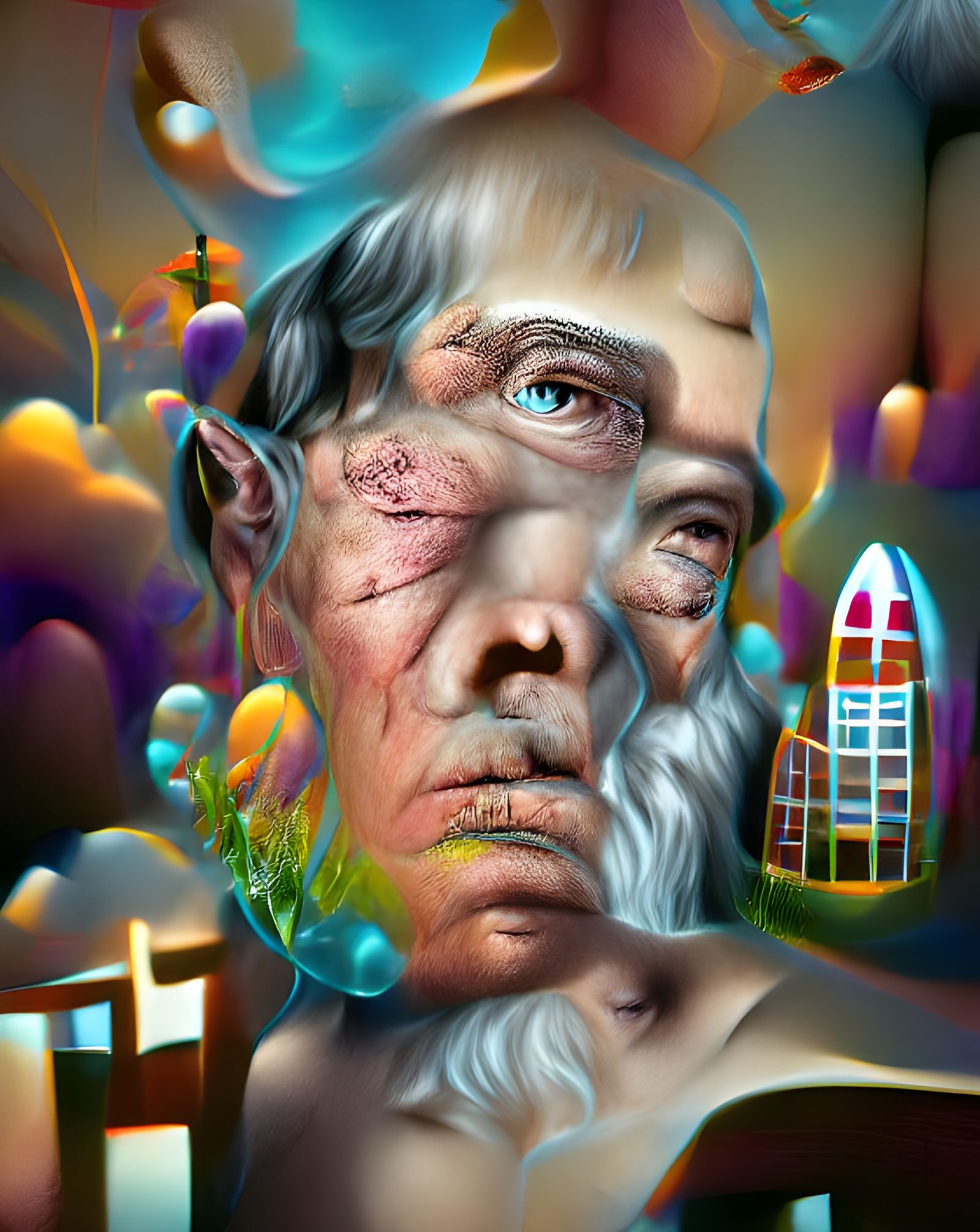 Gods without a heaven. digital illustration hyperrealism