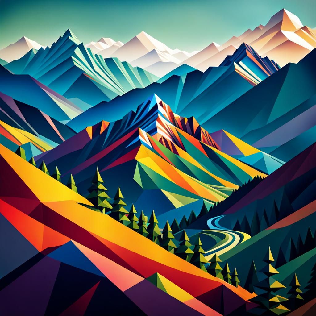 Ethereal Geometry: A Mountainous Mosaic of Patterns