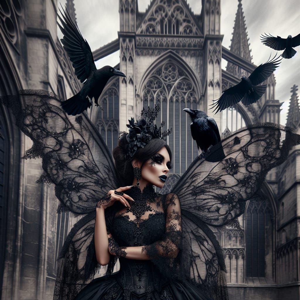 Gothic Fairy and Crows