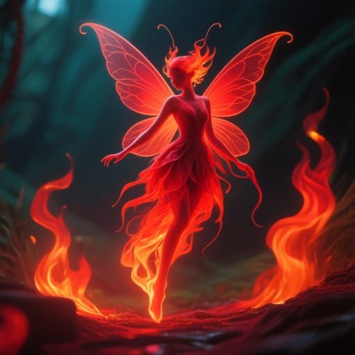 Fire red fairy   by @Jer Morgan