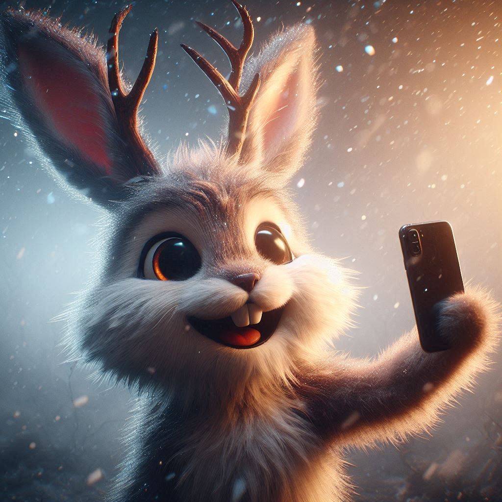 Jackalope taking a Selfie