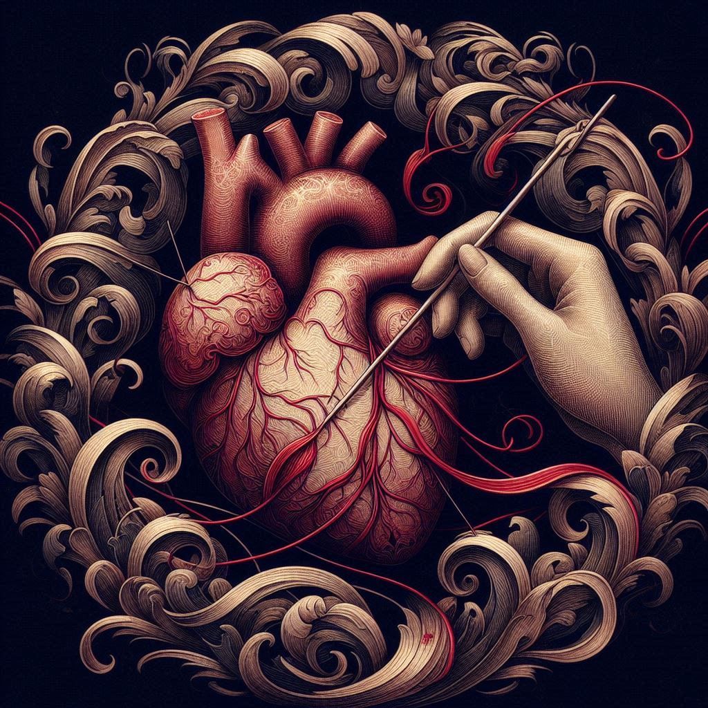 Heart's and needle