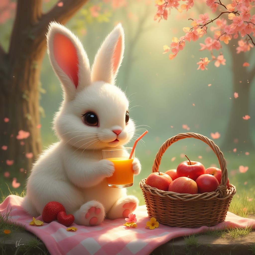 art inspired by the Easter Bunny; cute, magical, bright and lovely. with cute red heart cookies in a ...  by @undefined