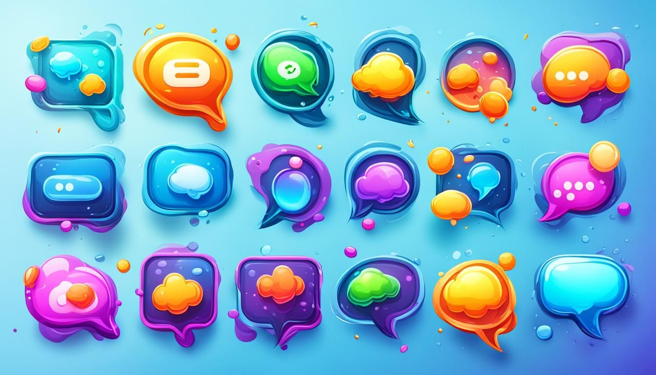 game ui of  liquid fluid speech bubbles
icons. high quality ...