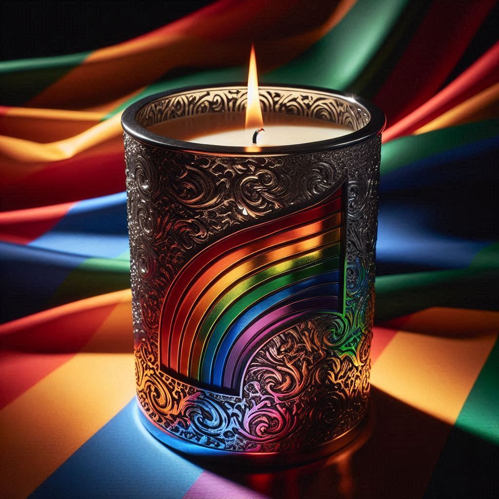 Candles Decorated with rainbow flag 2