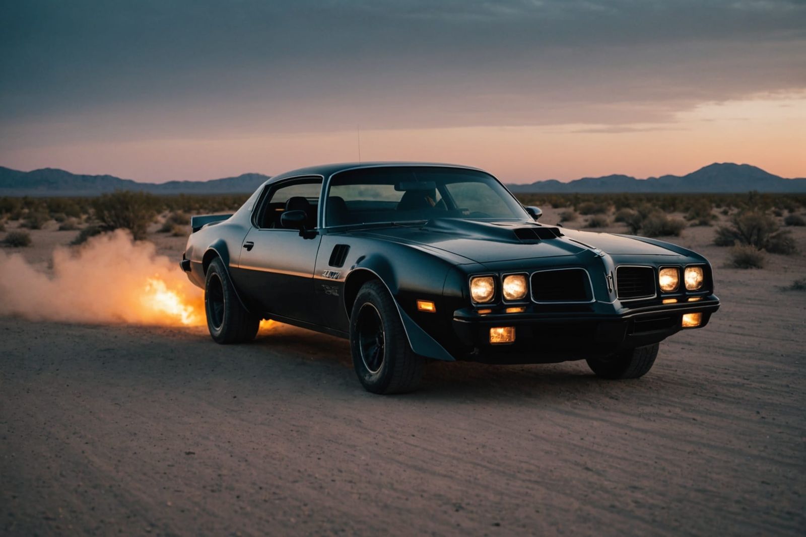 Black Pontiac Firebird off road - AI Generated Artwork - NightCafe Creator