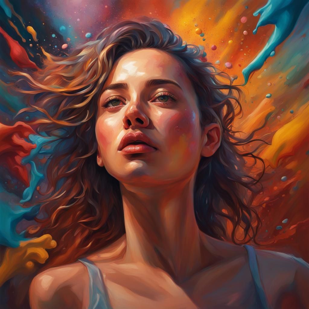 a women caught up in her dream - AI Generated Artwork - NightCafe Creator