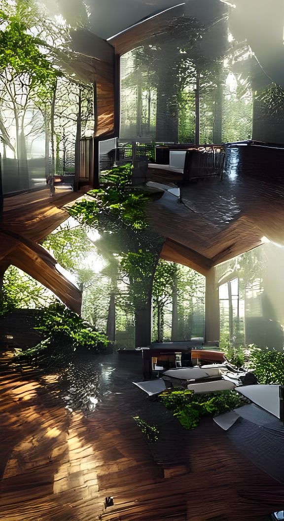 Woodland mansion hiding deep within a forest