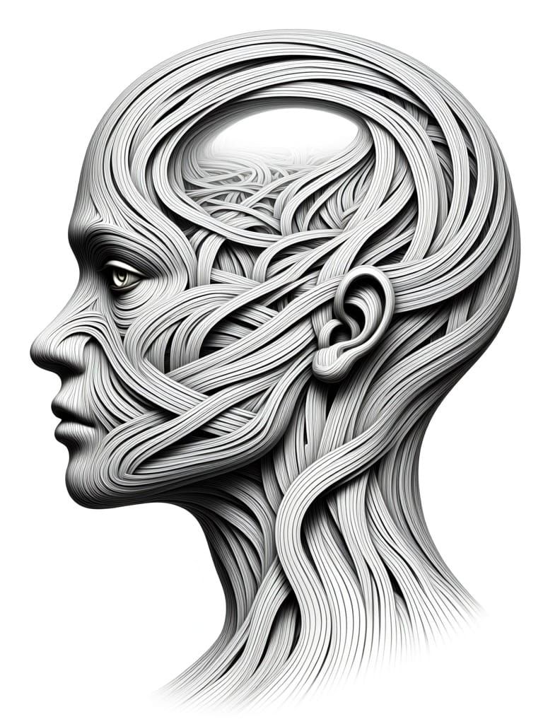 Fractal Mindscape: Zentangle Line Art of Expanding Thoughts