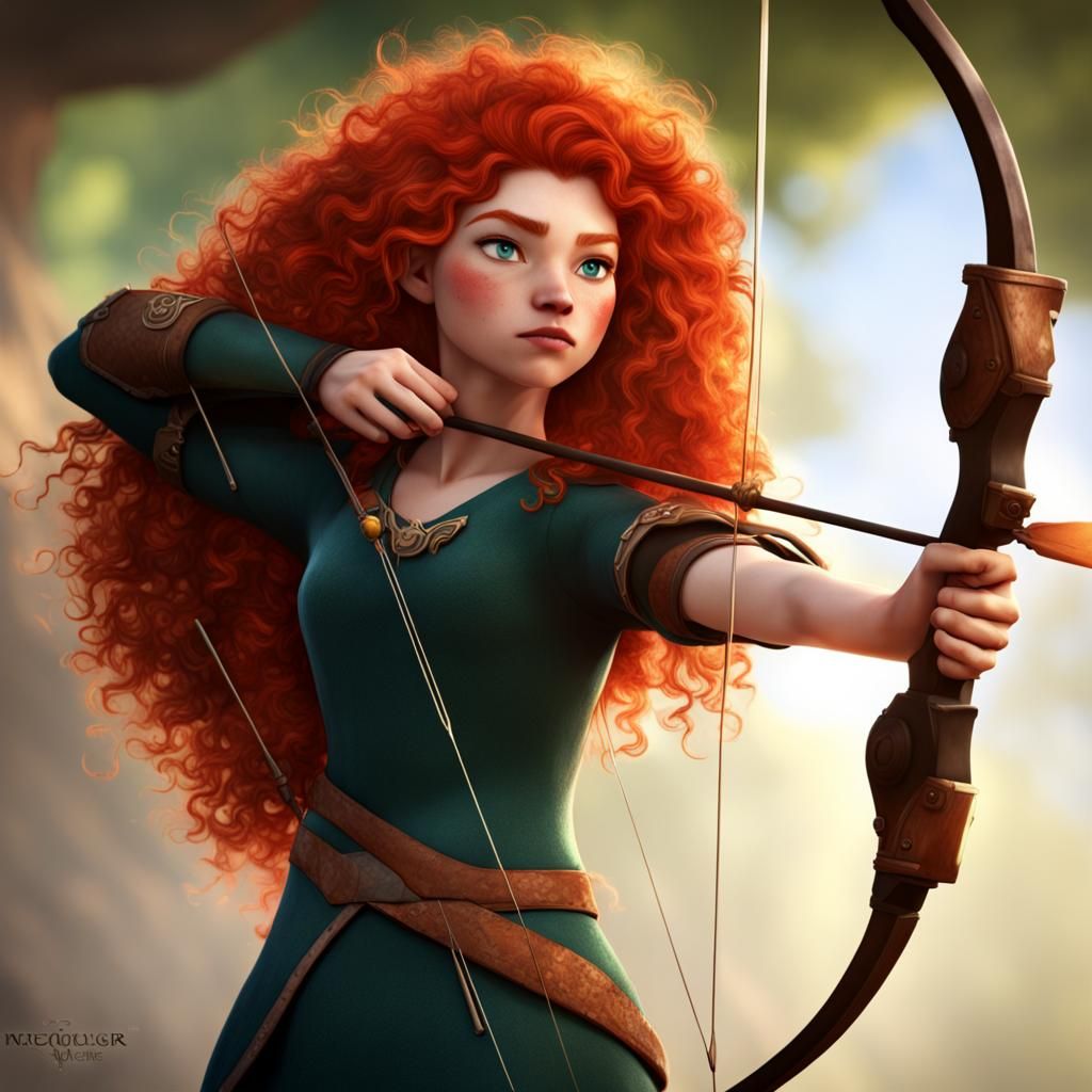 Merida from Brave as an archery instructor