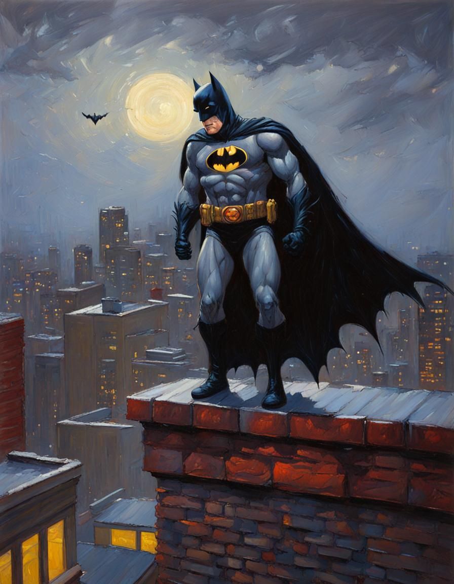 batman on rooftop - AI Generated Artwork - NightCafe Creator