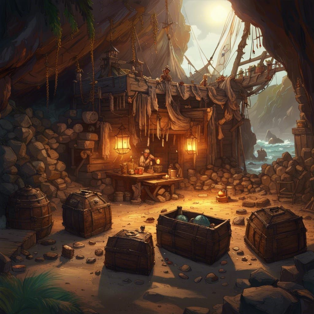 Pirate hideout   by @RedPixie