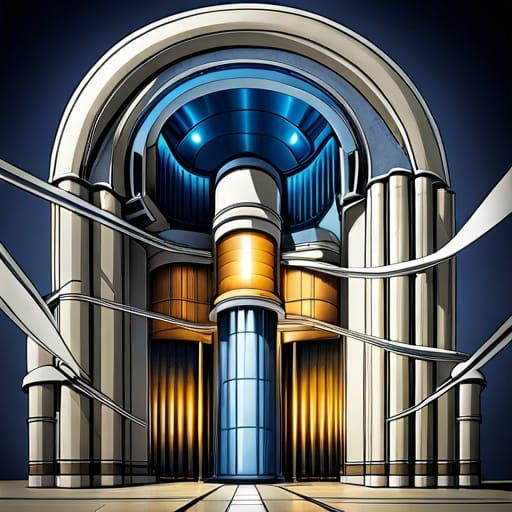 nuclear reactor, glowing core