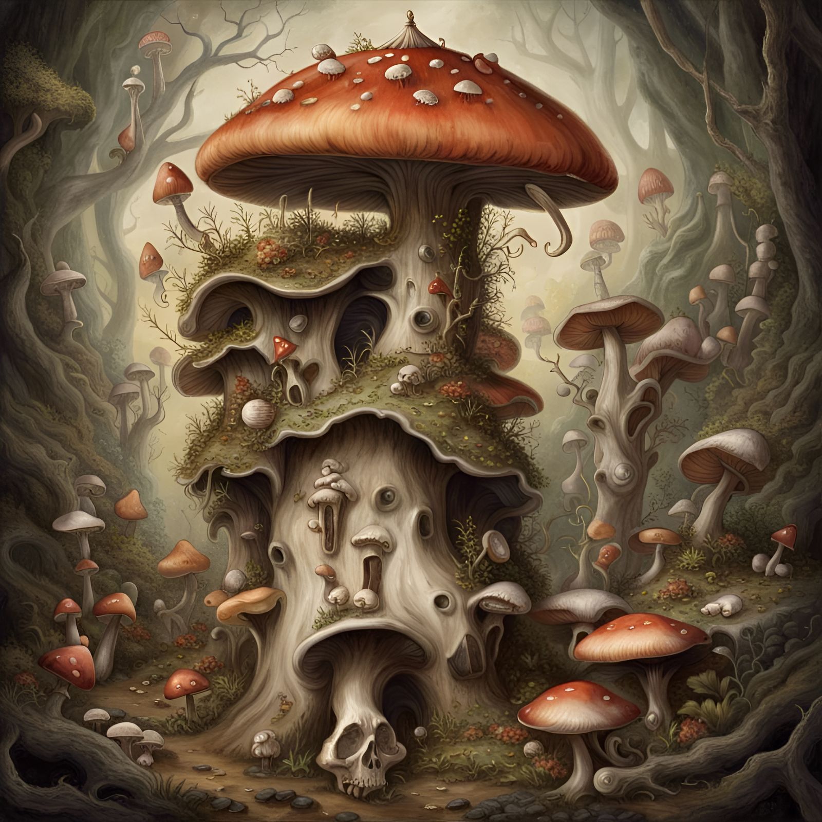 Mushroom Hallow - AI Generated Artwork - NightCafe Creator