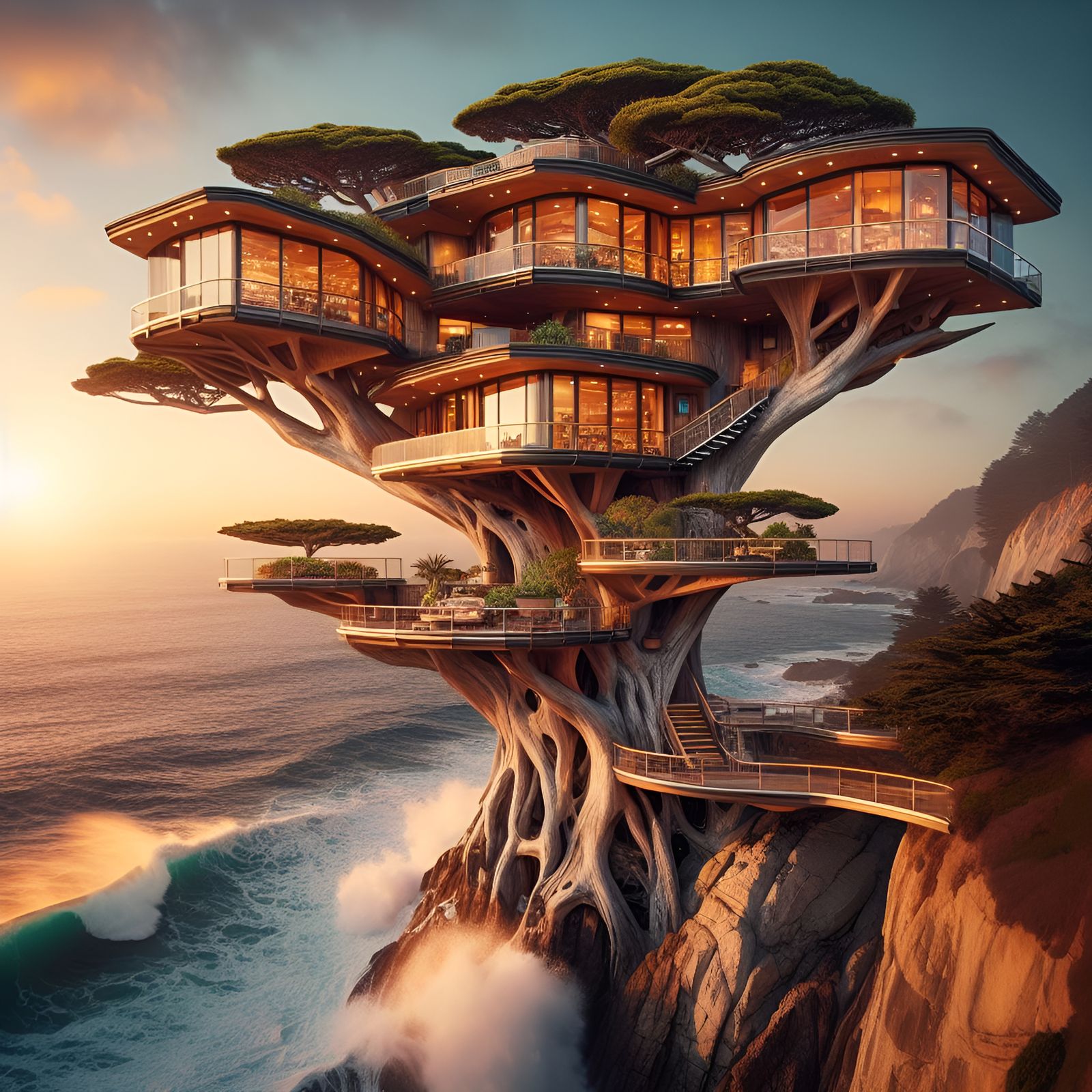 Treehouse Mansion (Dall-E-3, 04dec23) - AI Generated Artwork ...