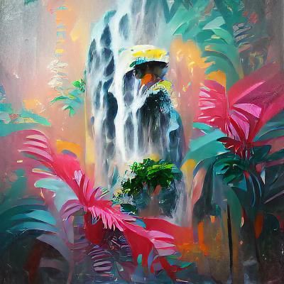 Tropical waterfall | Painting, Oil on Canvas, Monet, Feature...