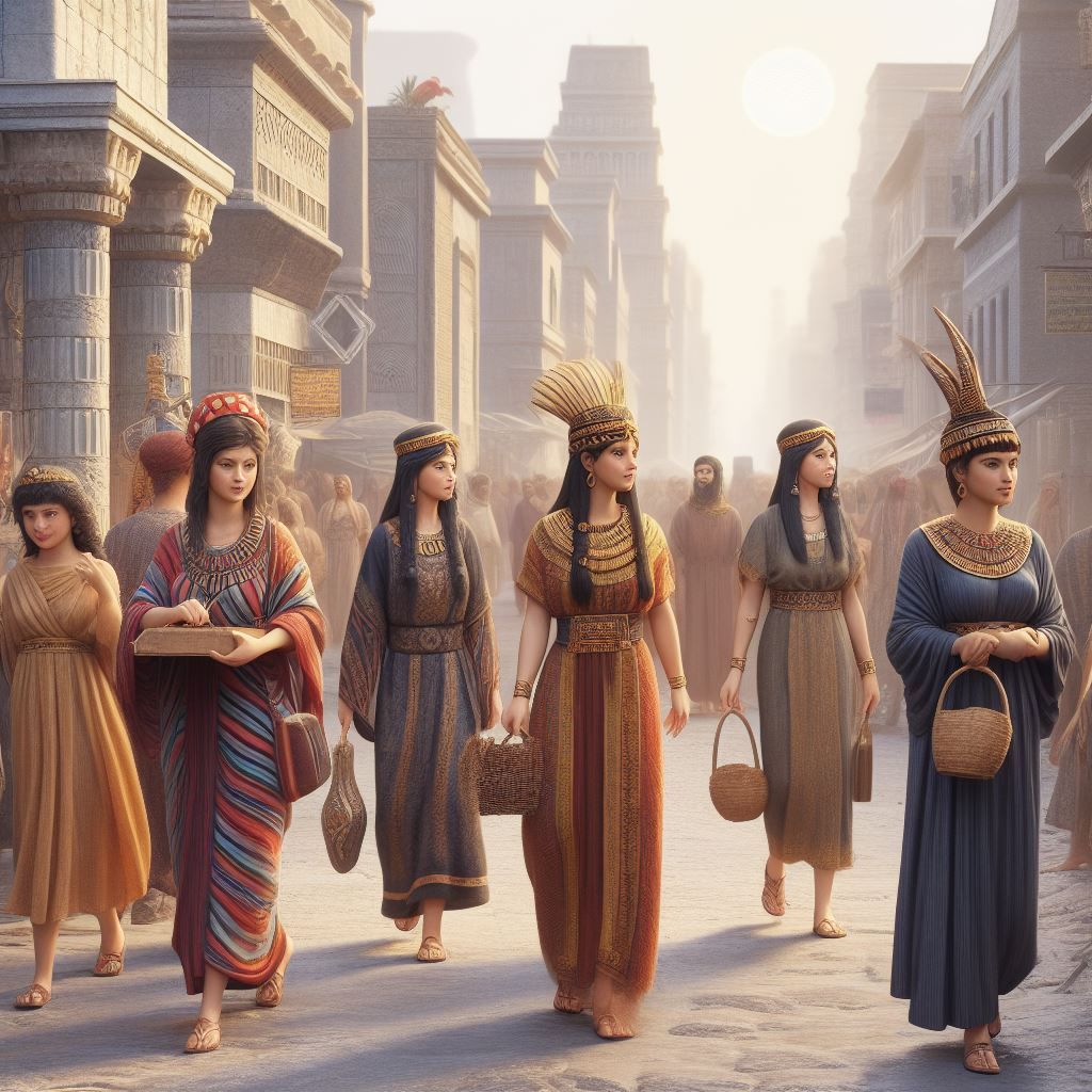 Babylonian women on a walk.