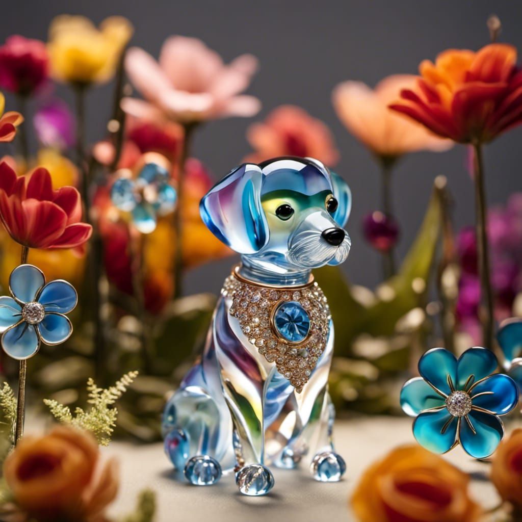 Blown glass dog - AI Generated Artwork - NightCafe Creator