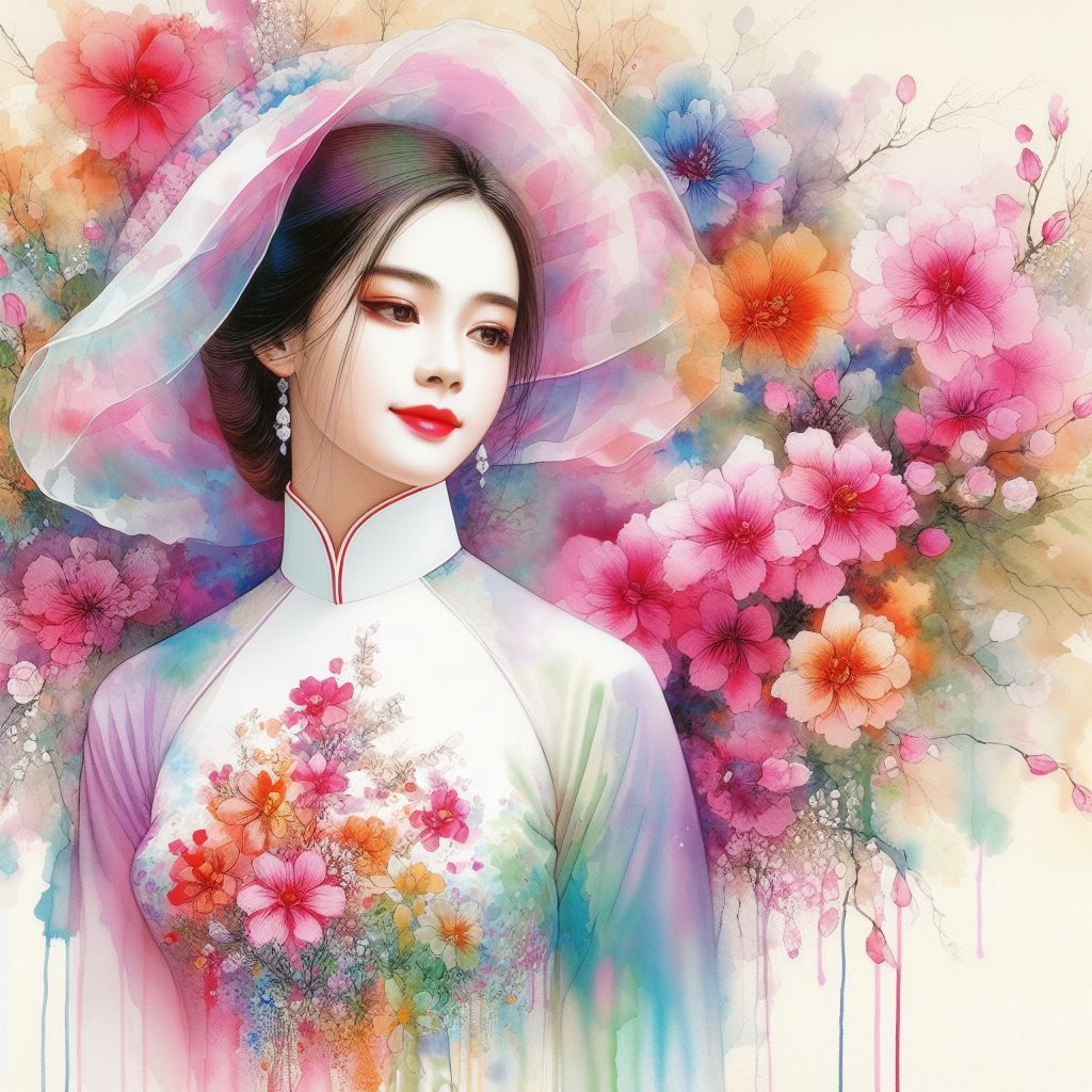 Lady in Vietnamese ao dai