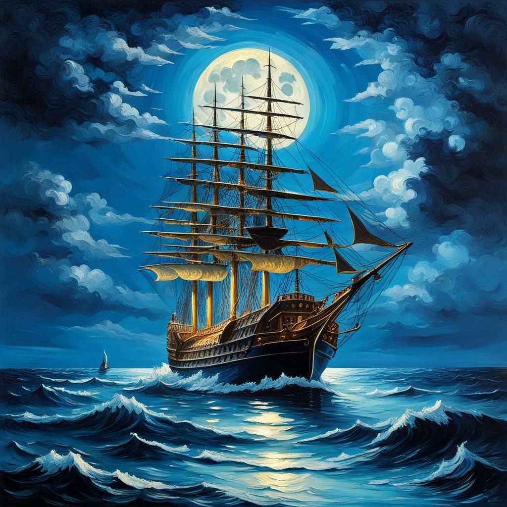 Sailing the Blue Sea:: The Midnight Mariner  by @Uwork