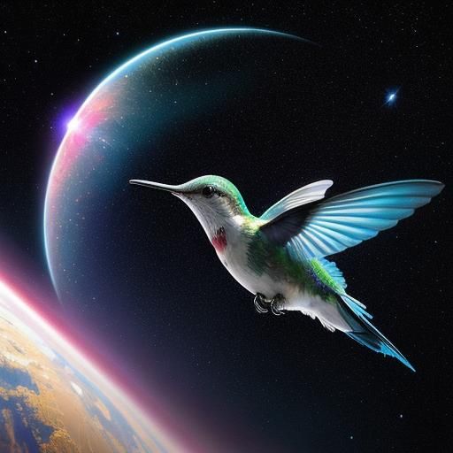 Hummingbird in space