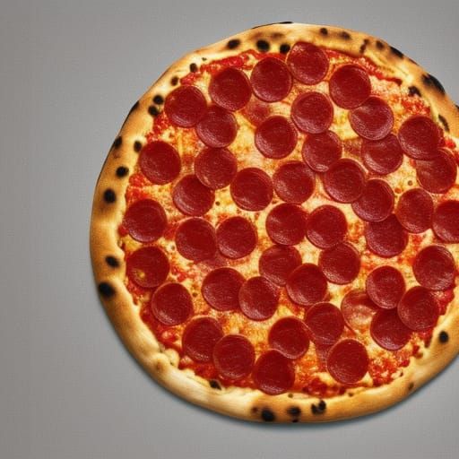 HD photo of a Large pepperoni pizza with a whole pineapple s...