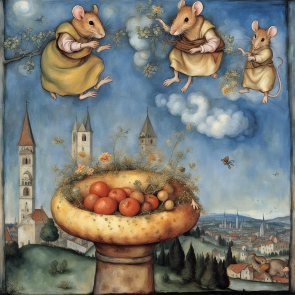 The mice have risen over the city, the air smells of wine, t...