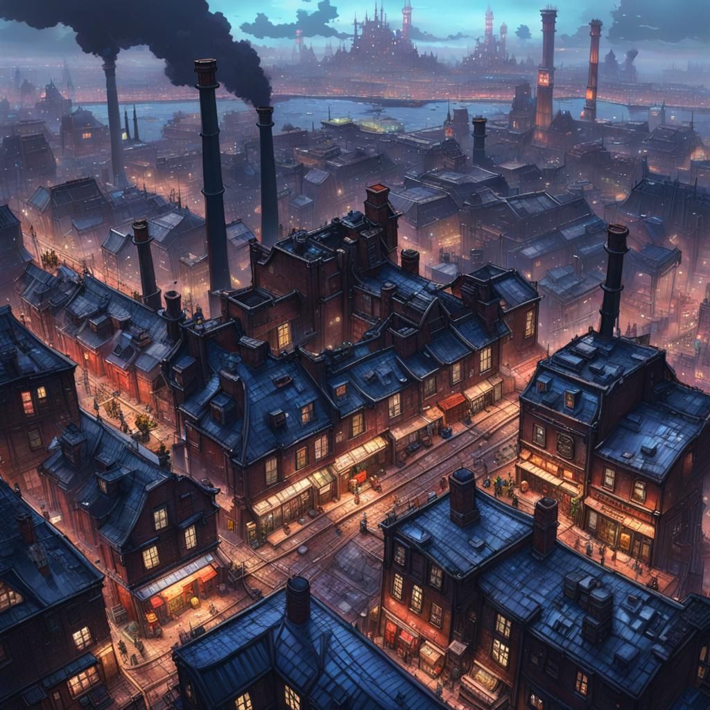 Steampunk Smokestacks - AI Generated Artwork - NightCafe Creator