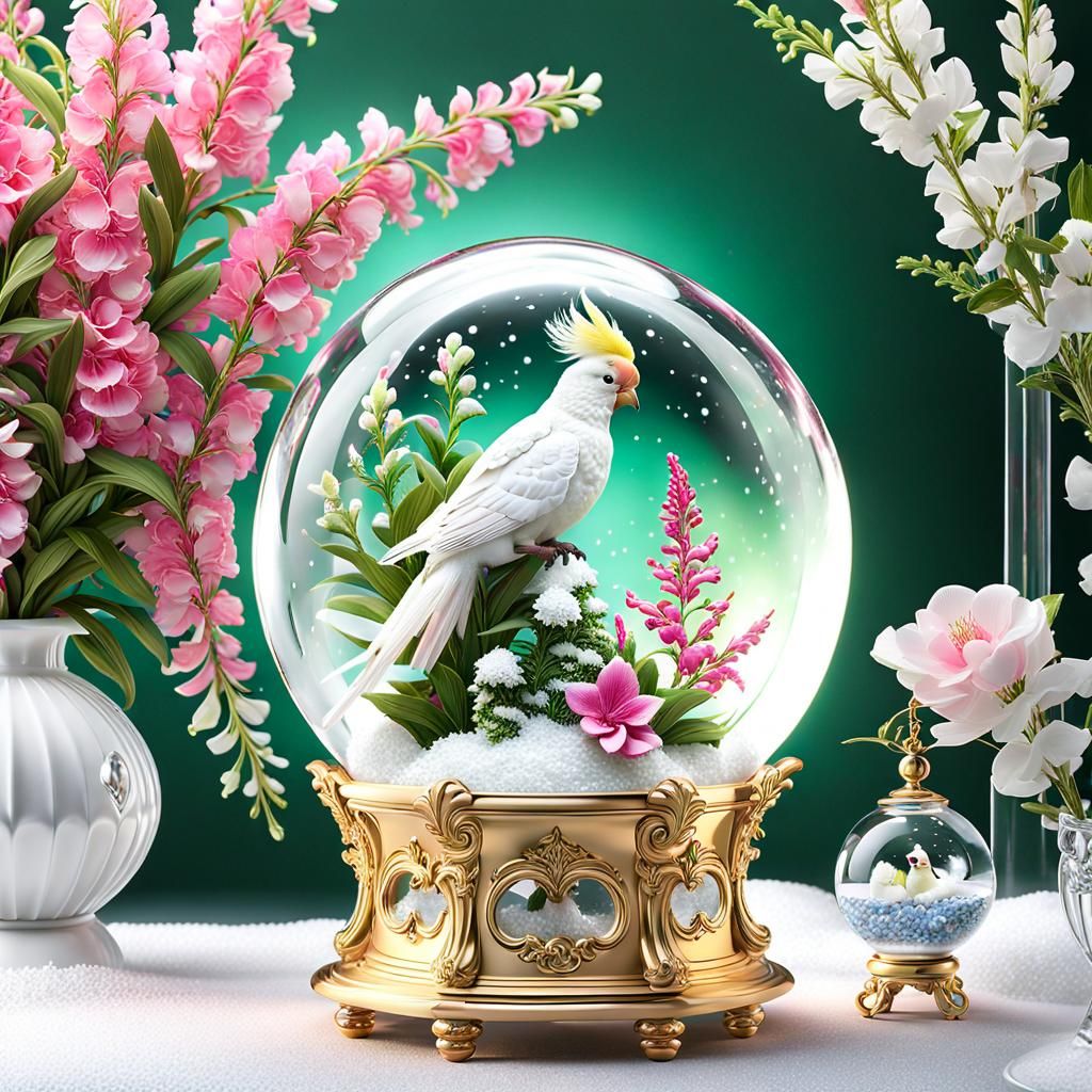 Cockatiel Snow Globe II