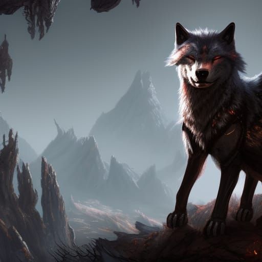 three-headed wolf - AI Generated Artwork - NightCafe Creator