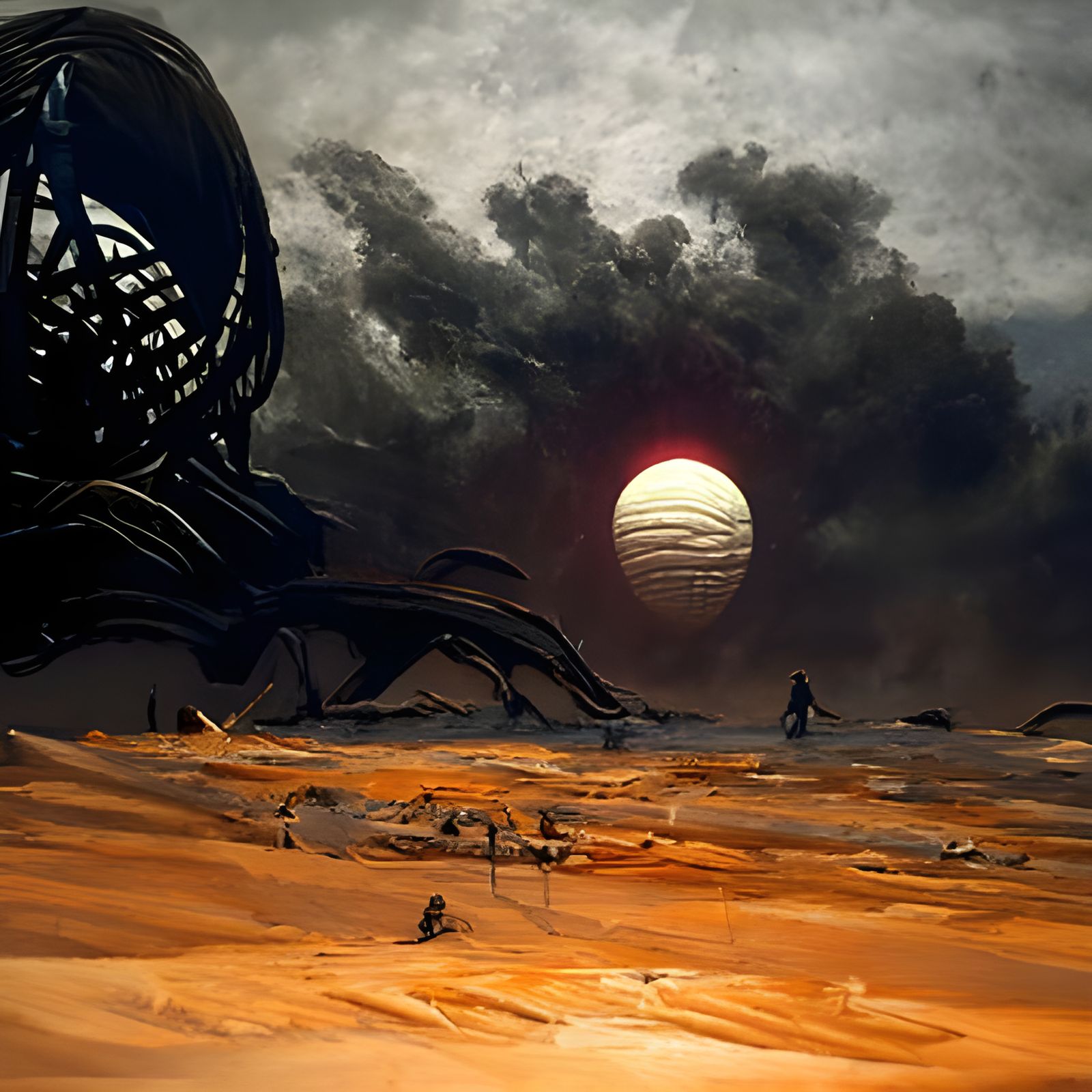 Black sun and a dead planet