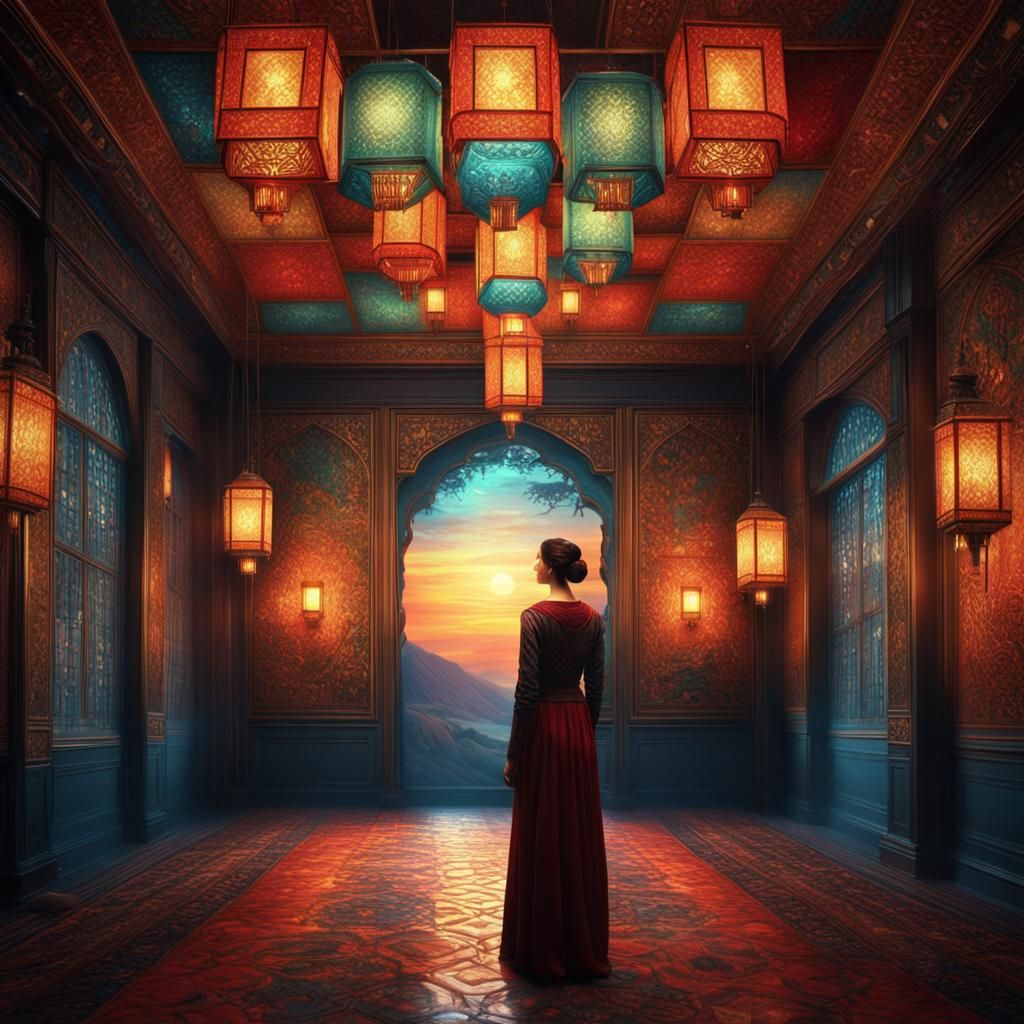 Illuminated by lanterns