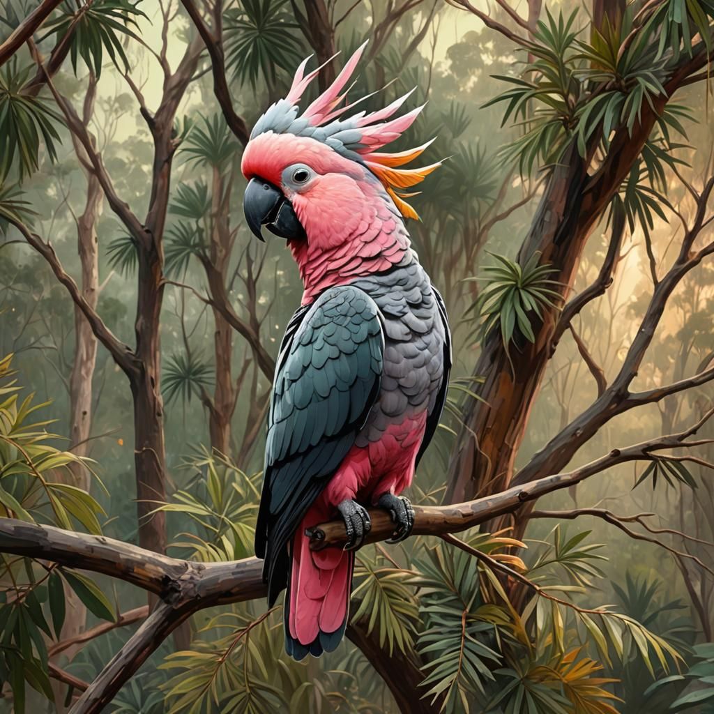 A male  Gang-Gang Cockatoo living in the woodlands, of southeast Australia.  by @Lady of the Thorns