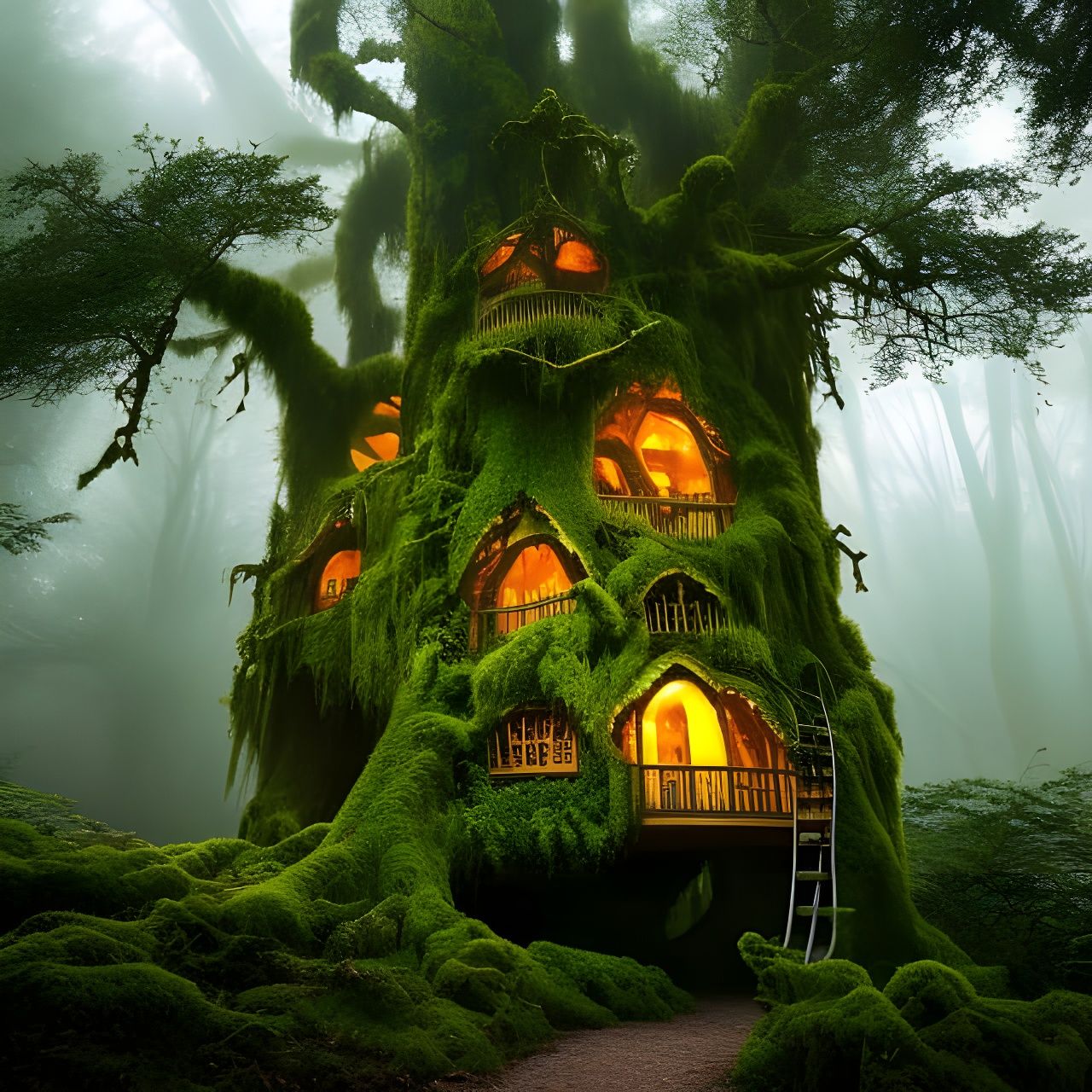 mossy treehouse