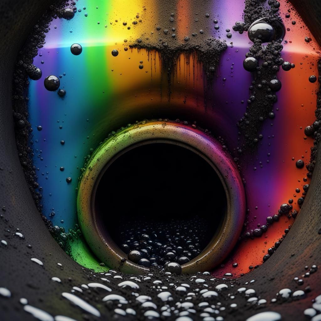 A new style of rainbow!!! a very shiny bright colourful rain...