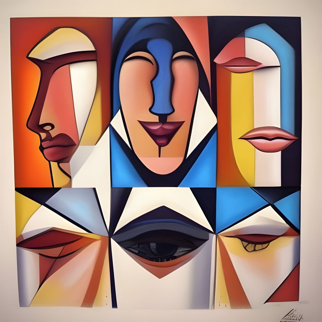 Cubism Preset Challenge Entry: Woman, The Pieces Of Me - Ai Generated 