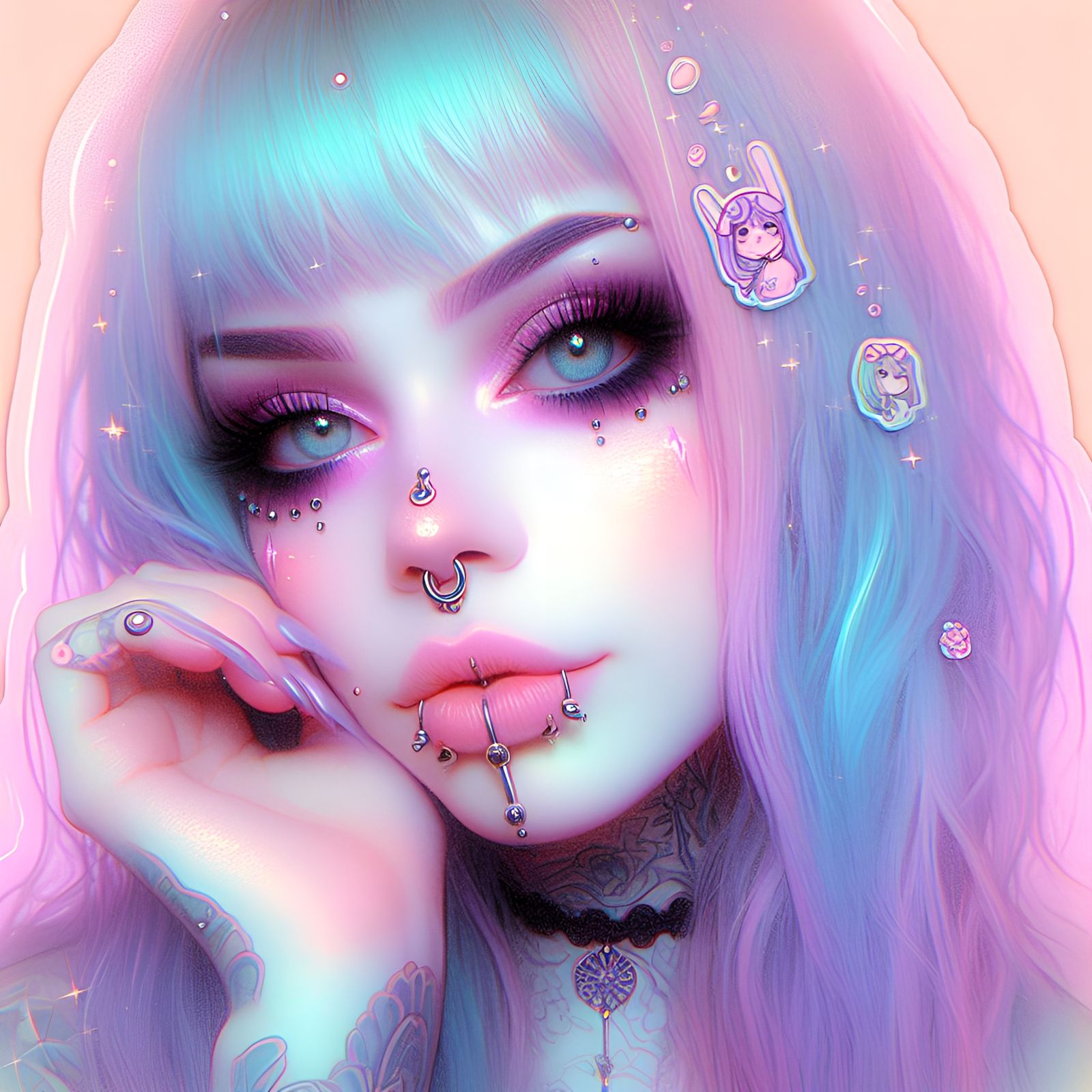 Lisa Frank pastel goth 4