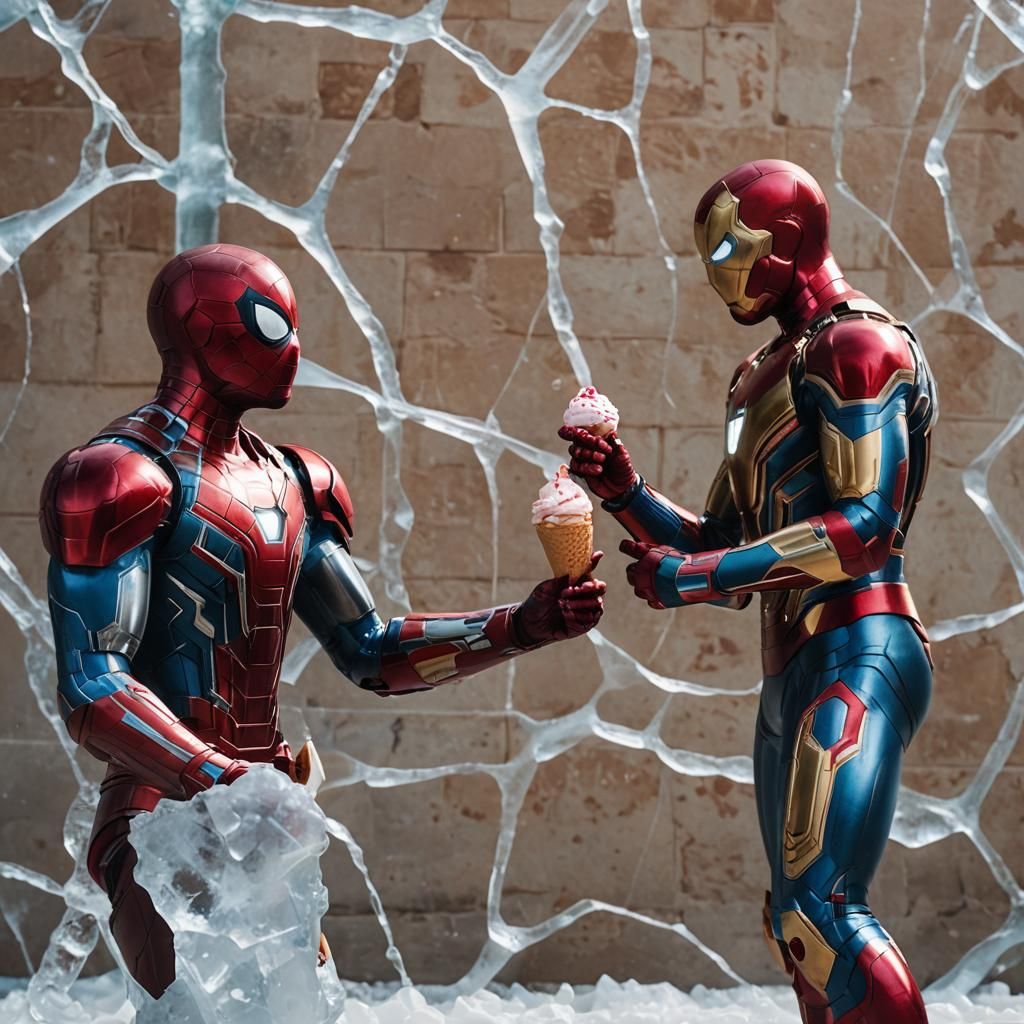 Spider-Man and Iron Man Share Ice Cream