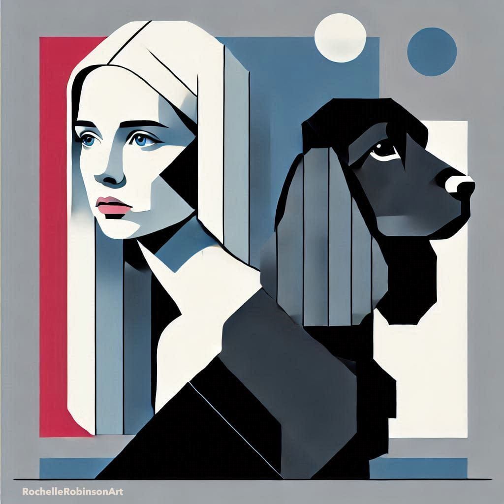 Sad Woman And Her Dog